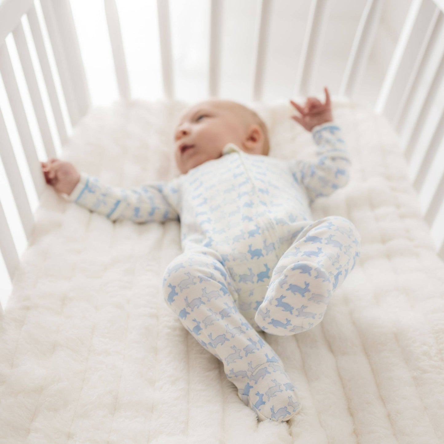 Magnolia Baby Bunny Hop Zip Footie - Sky