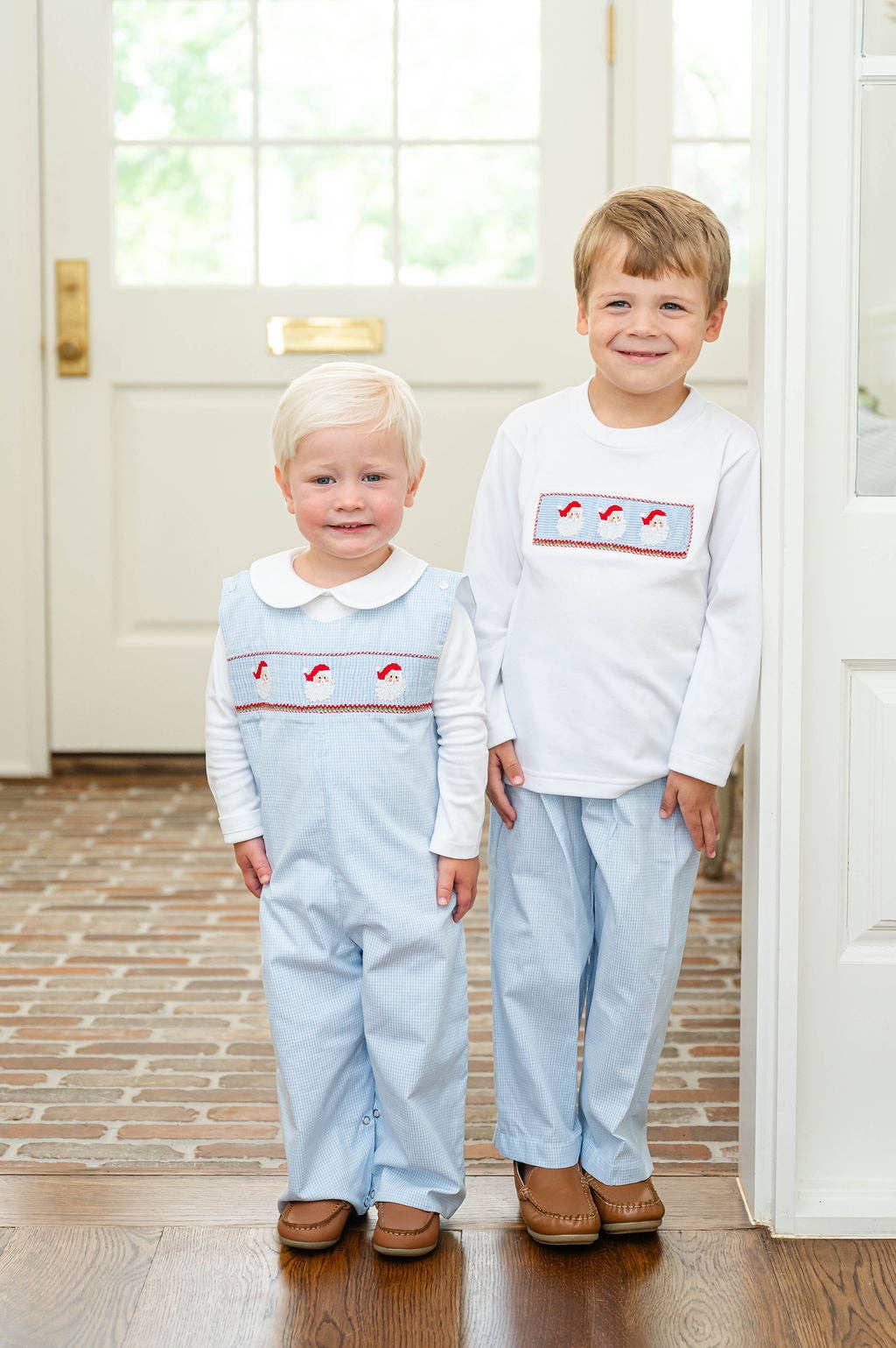 Ruth and Ralph Santa Claus Smocked Beau T-Shirt/Pants Set