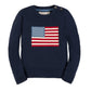 Hope and Henry Organic Crew Neck American Flag Sweater