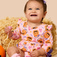 Rufflebutts Pumpkin Boo Crew Knit Long Sleeve Flutter Bubble Romper