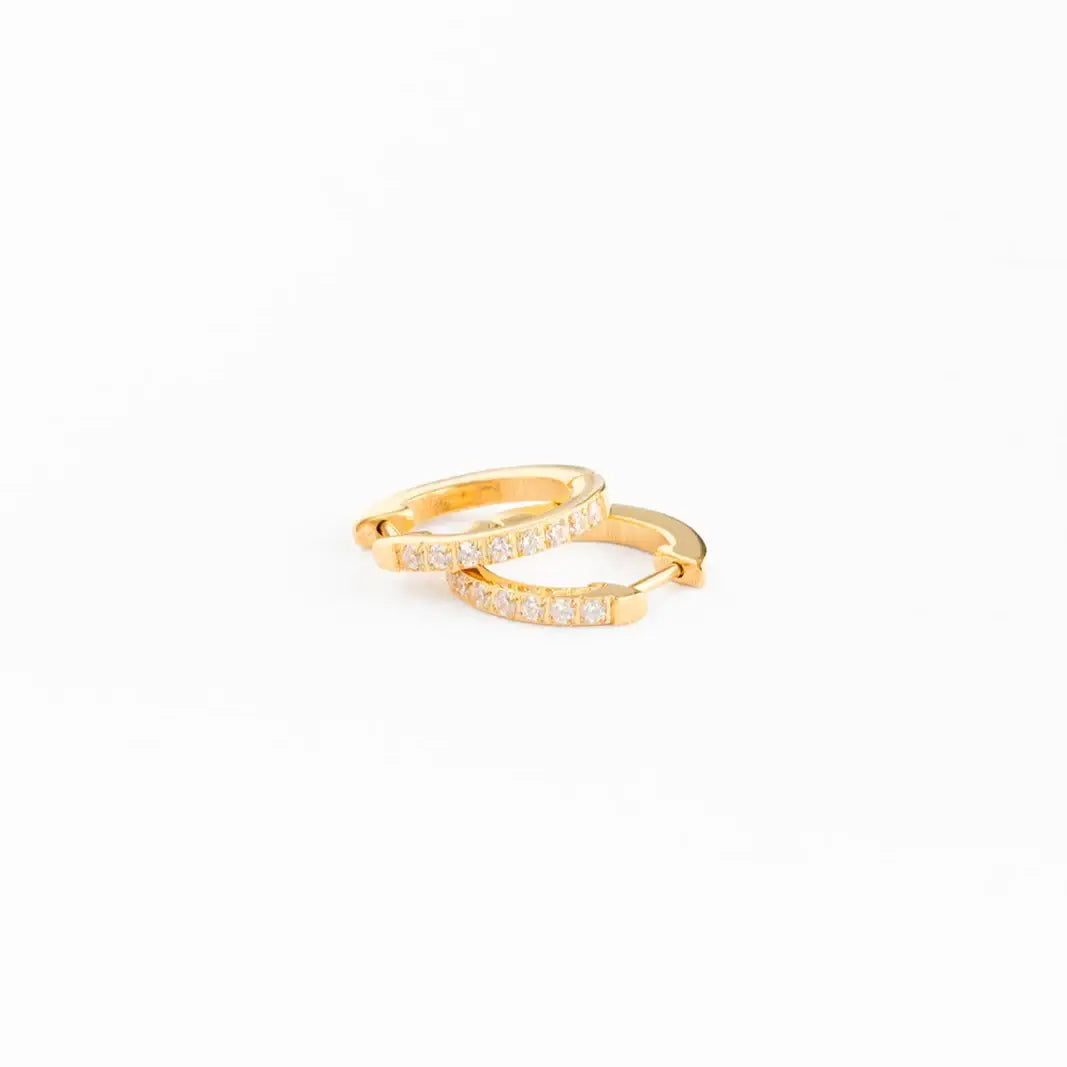 Pip Pop Post Gem Hoop Earrings - Hypoallergenic, Flat Back, Girl Gift