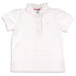 Shrimp and Grits White Pique Knit Ruffle Polo