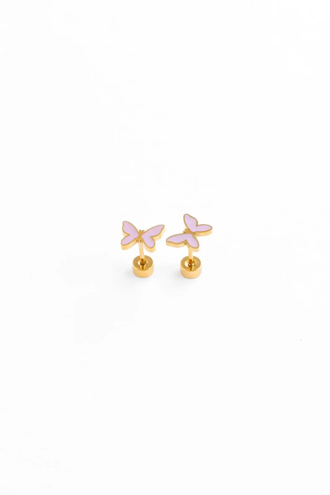 Pip Pop Post Enamel Butterfly Stud Earrings - Hypoallergenic, Flat Back