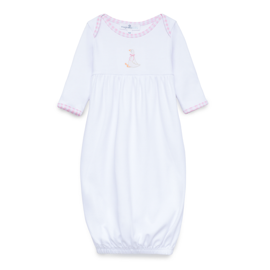 Magnolia Baby Silly Goose Gathered Gown - Pink