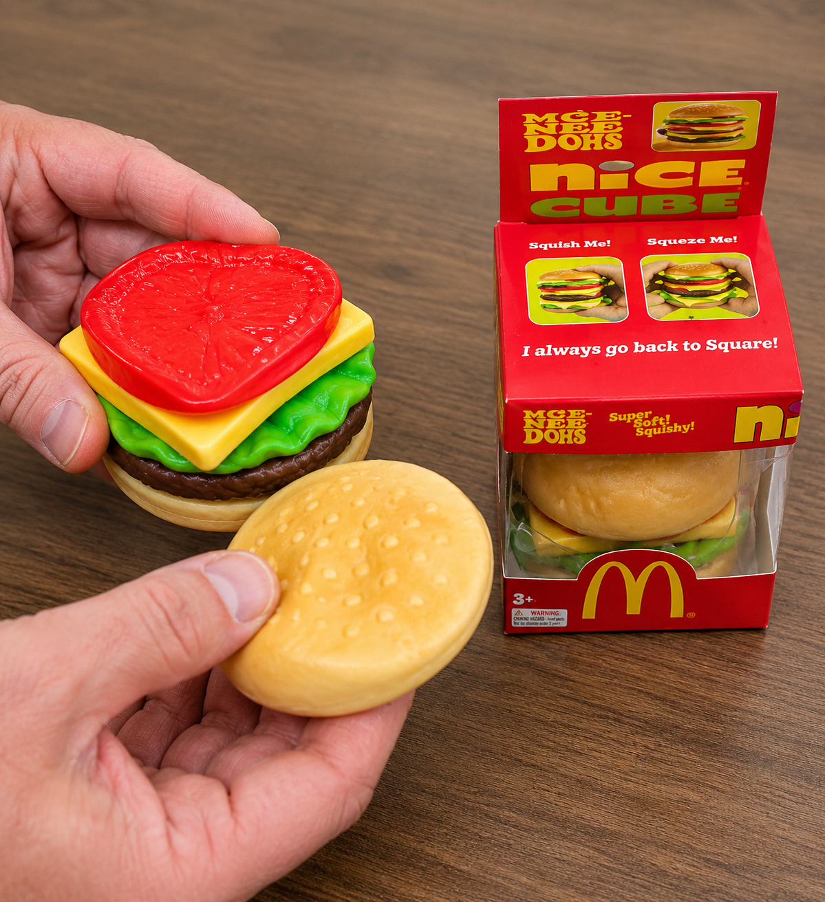 Needoh Stretchy Hamburger Squishy Burger Stress Toy
