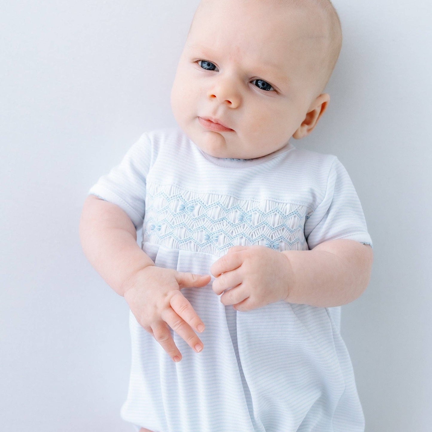Magnolia Baby Jacob Smocked Bubble - Light Blue