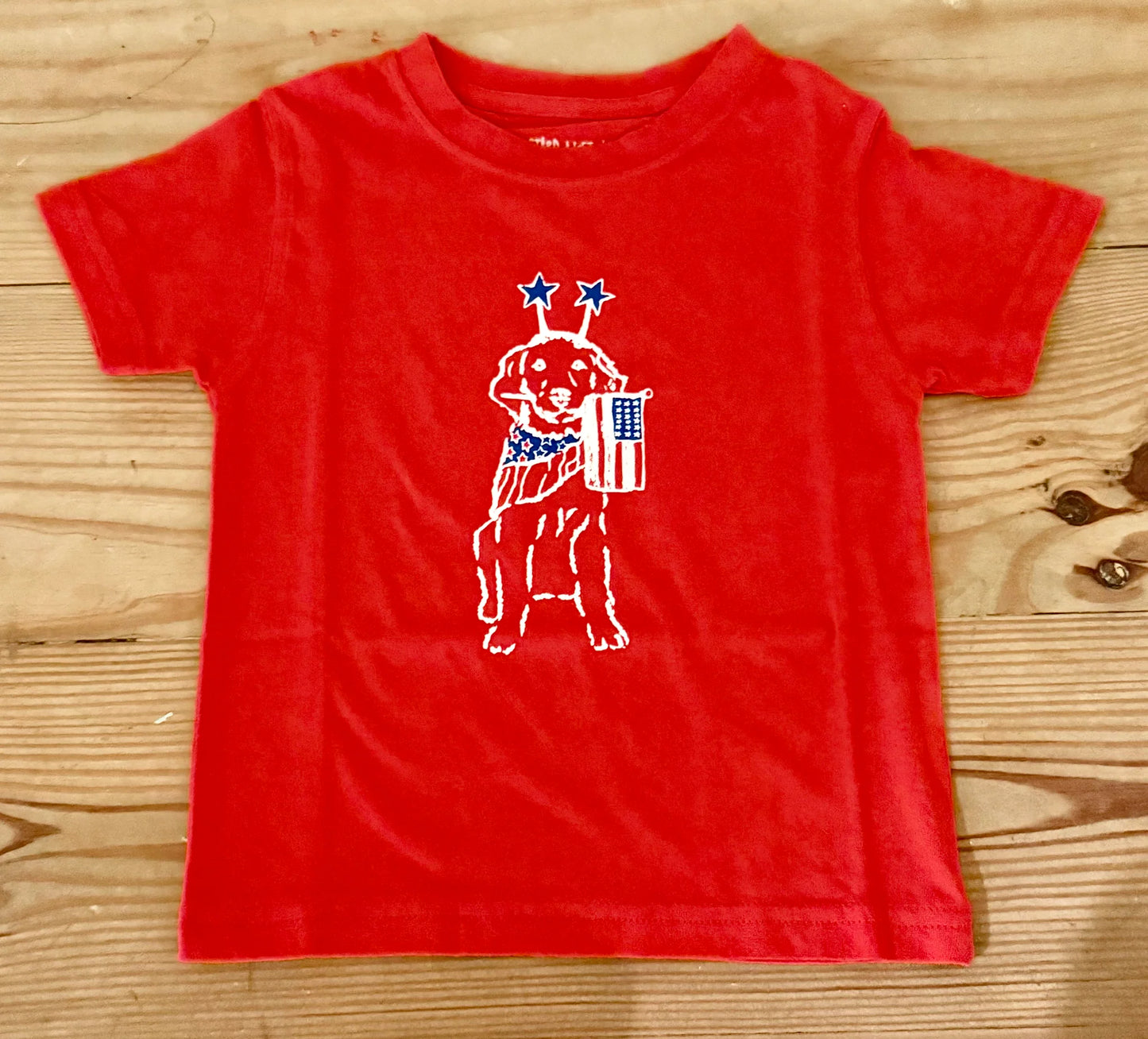 Mustard and Ketchup Short Sleeve Red Patriotic Dog