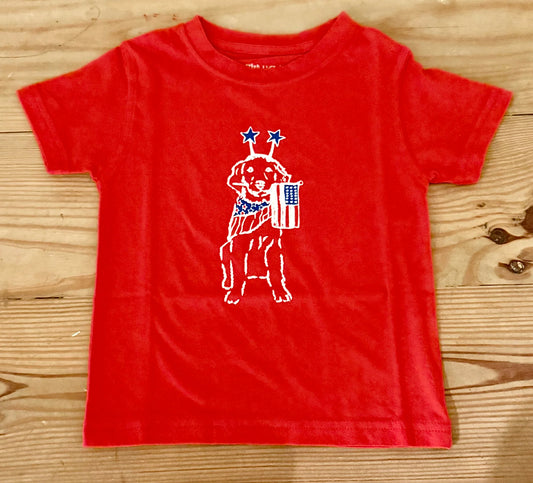 Mustard and Ketchup Short Sleeve Red Patriotic Dog
