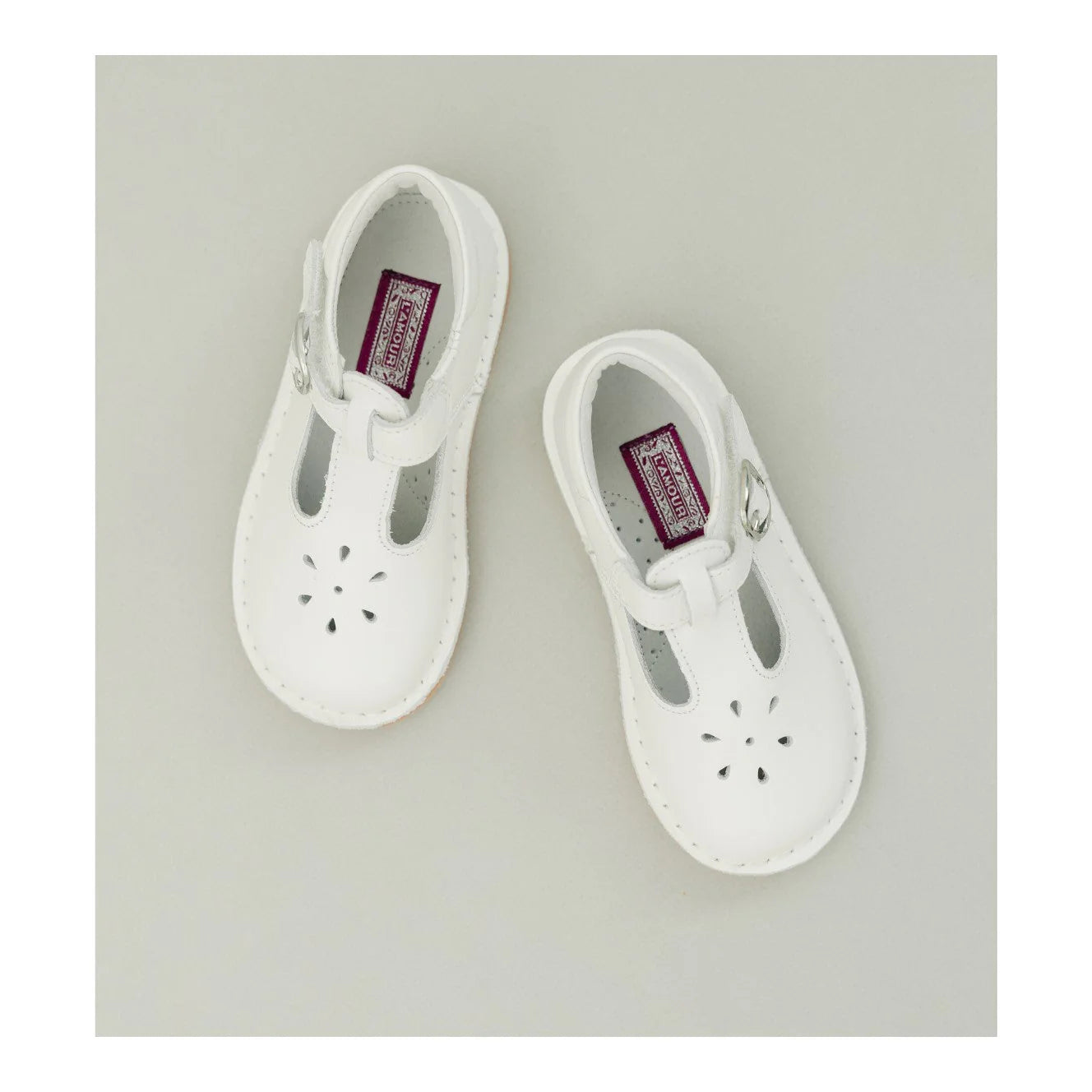 L'Amour Shoes Joy Classic Leather T-Strap Mary Jane