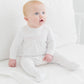 Magnolia Baby White with Pink Trim Smocked Footie
