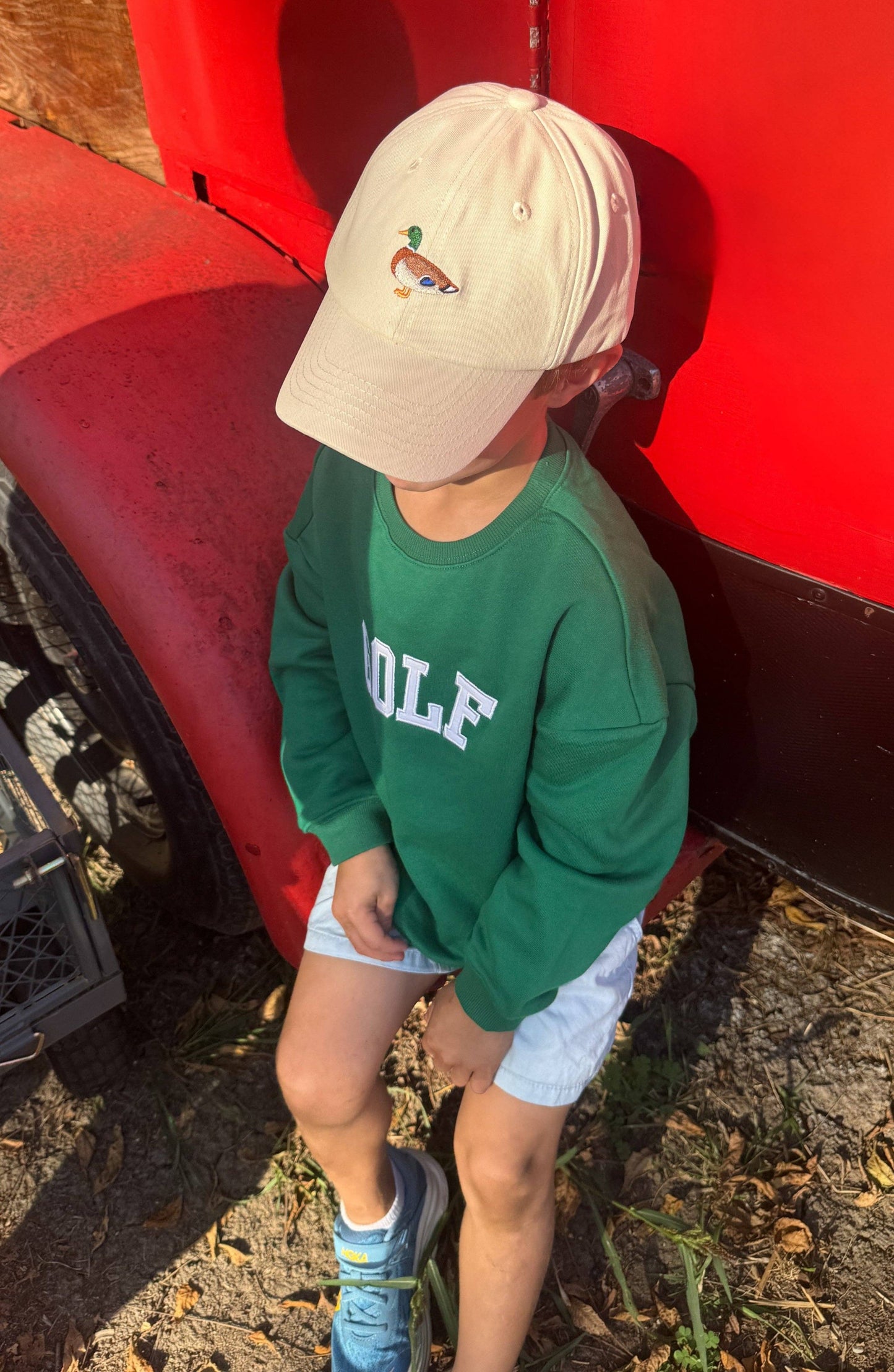 Bits and Bows Khaki Mallard Baseball Hat (Baby/Toddler, Youth)