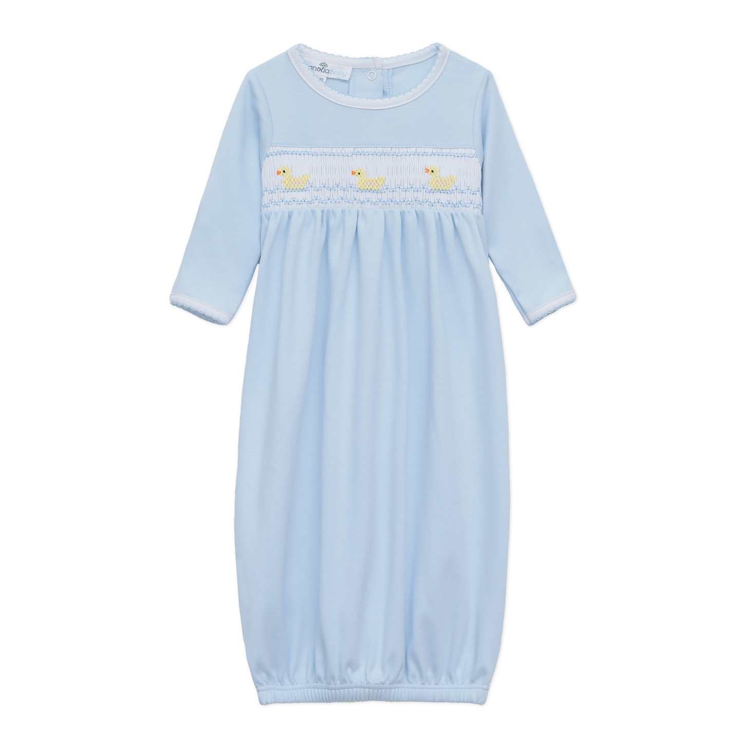 Magnolia Baby Little Ducklings Classics Smocked Gown - Light Blue