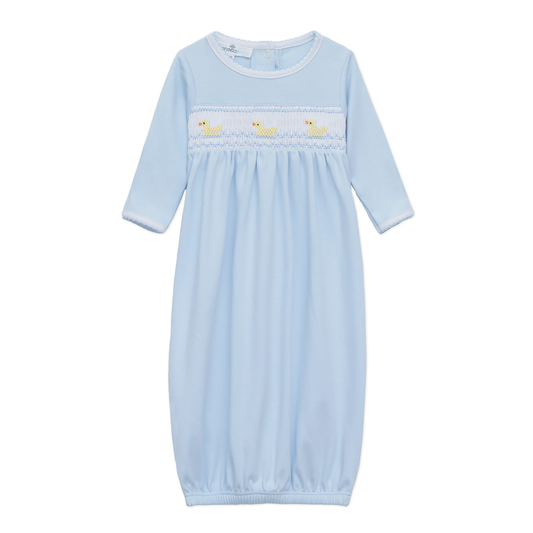 Magnolia Baby Little Ducklings Classics Smocked Gown - Light Blue