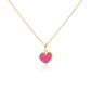 Children's 14K Gold-Plated Fuchia Pink Heart Necklace, Kids