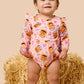 Rufflebutts Pumpkin Boo Crew Knit Long Sleeve Flutter Bubble Romper