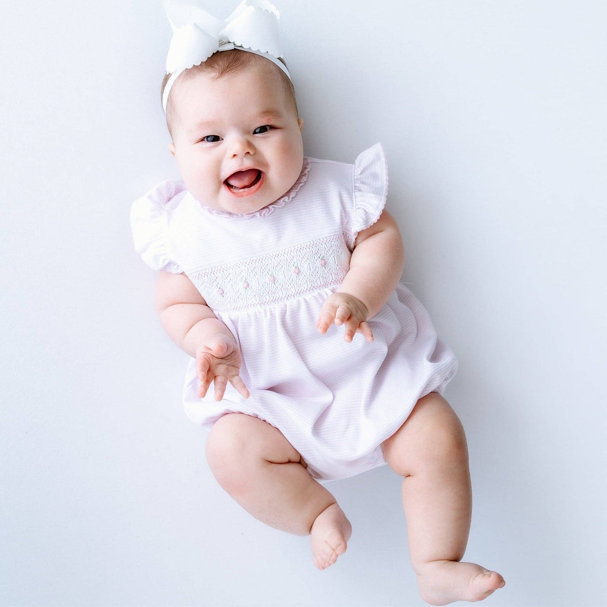 Julia Smocked Bubble - Pink