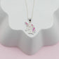 Sterling Silver Girls Pink Unicorn Necklace for Kids