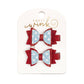 Glitter Flag Bow Clip Set - Fourth of July - Kids Hair Bows