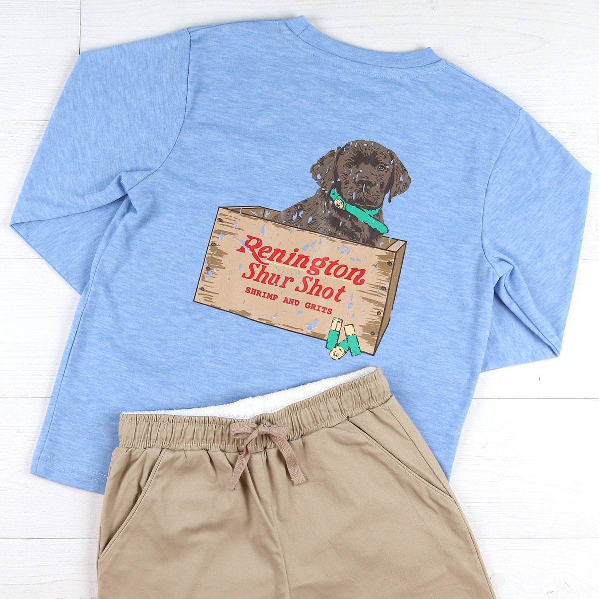Shrimp and Grits Kids Puppy Graphic Tee