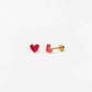 Pip Pop Post Enamel Heart Long Post Neon Pink Stud - Hypoallergenic