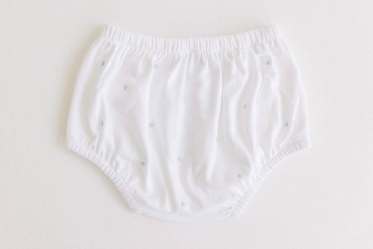 Terry Tots Diaper Cover - Blue Embroidered Dots