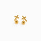 Pip Pop Post Cross Stud Earrings - Hypoallergenic, Flat Back, Girl Gift