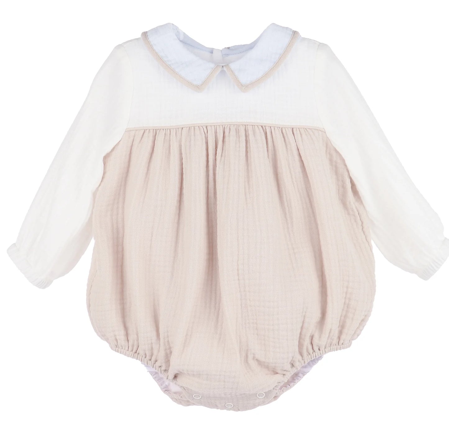 Sophie and Lucas Cuddle Cotton Boy Bubble, White
