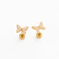 Pip Pop Post Enamel Butterfly Stud Earrings - Hypoallergenic, Flat Back