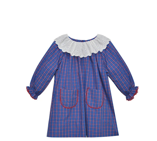 Remember Nguyen Presley Dress--Blue Plaid