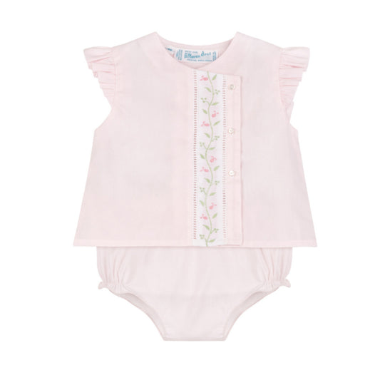 Feltman Brothers 833 Pink Floral Vine Diaper Set