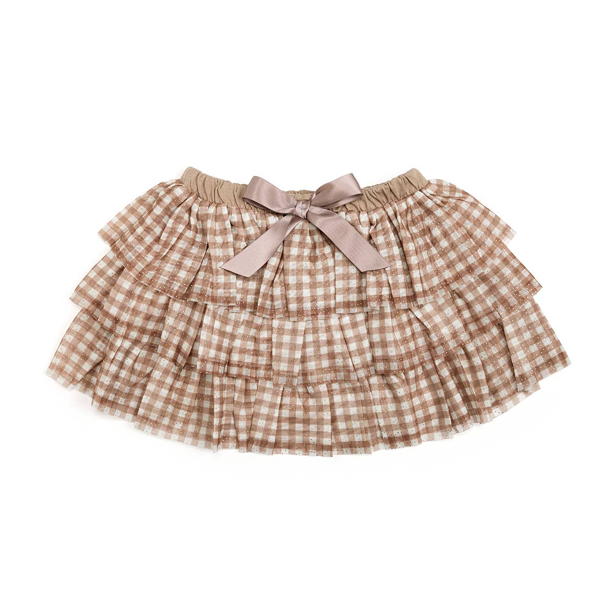 Sweet Wink Gingham Printed Tulle Tiered Tutu - Kids Clothing