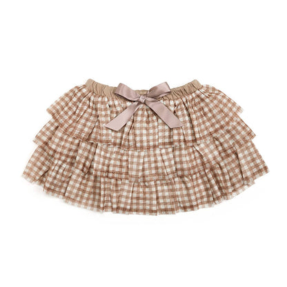 Sweet Wink Gingham Printed Tulle Tiered Tutu - Kids Clothing