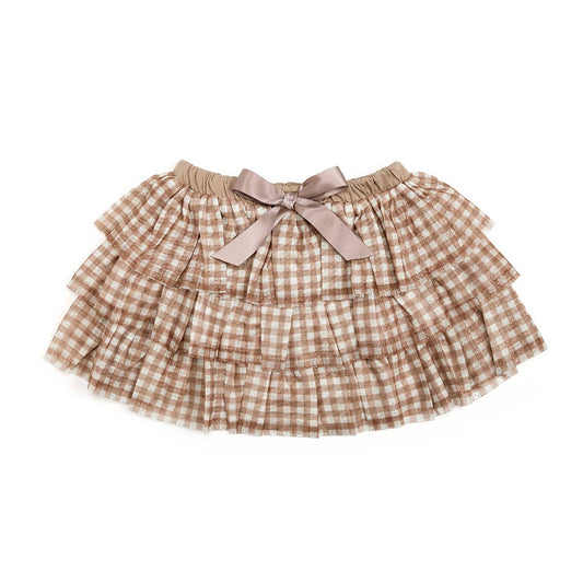 Sweet Wink Gingham Printed Tulle Tiered Tutu - Kids Clothing