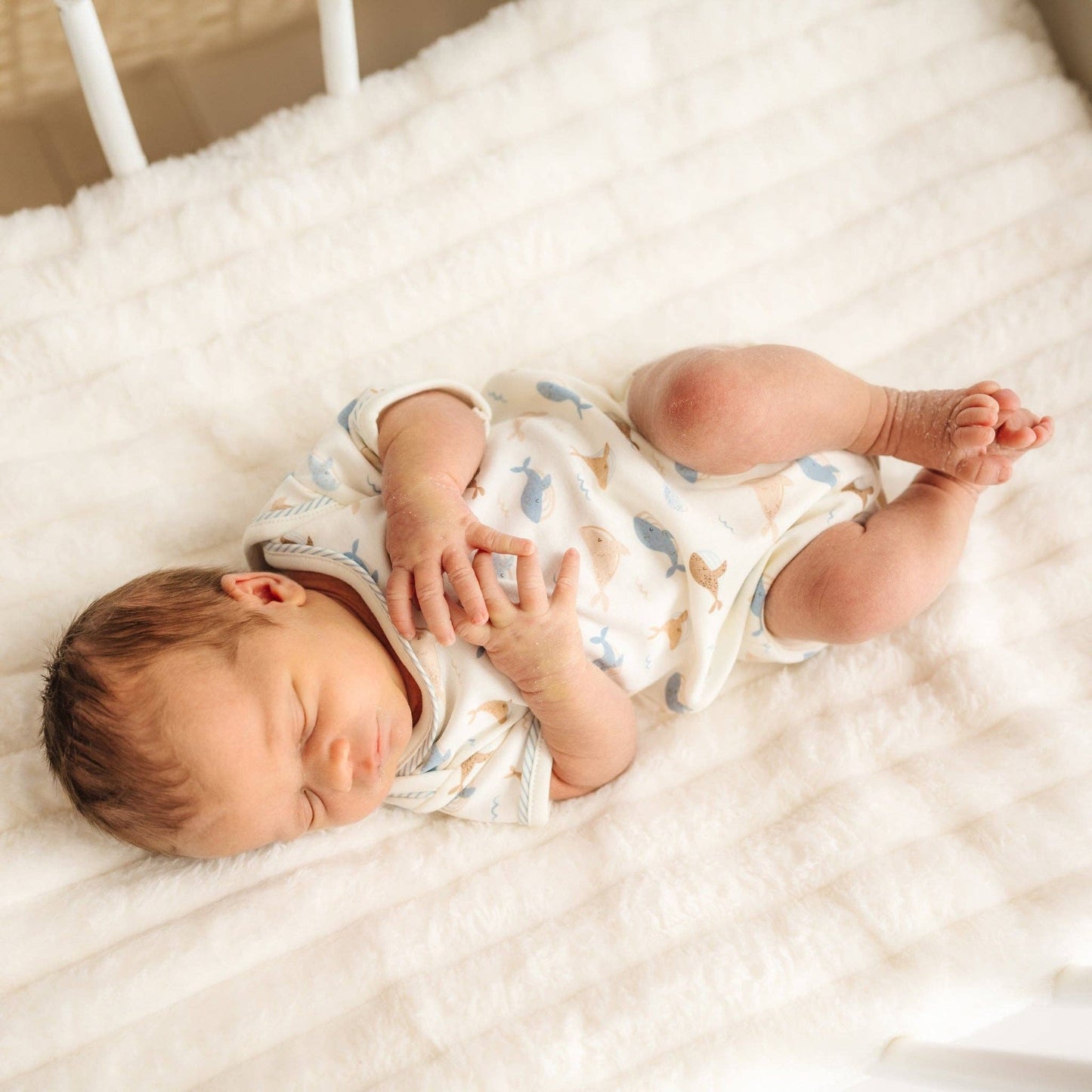Magnolia Baby Whale Tales Lap Bodysuit - Ivory