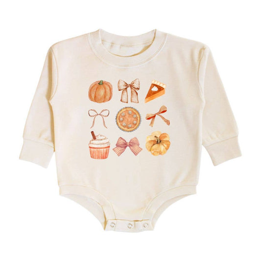 Sweet Wink Thankful Cutie Thanksgiving Long Sleeve Romper - Baby Fall