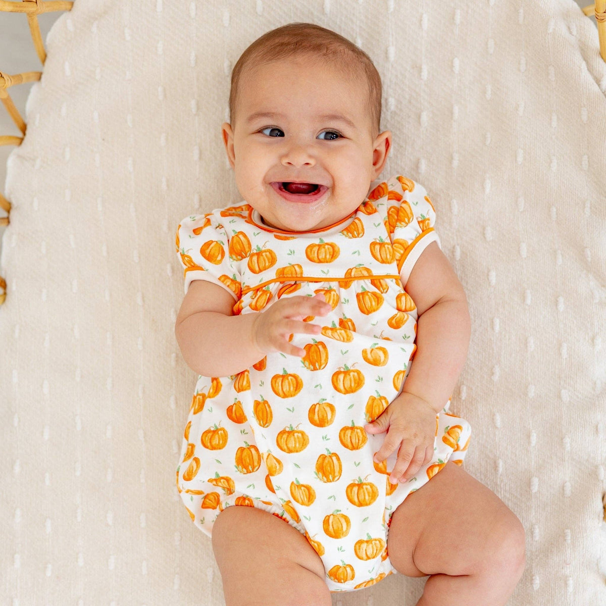 Magnolia Baby Pumpkin Grove Short Sleeve Girl Bubble