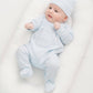 Magnolia Baby Essentials Solid Blue Smocked Footie