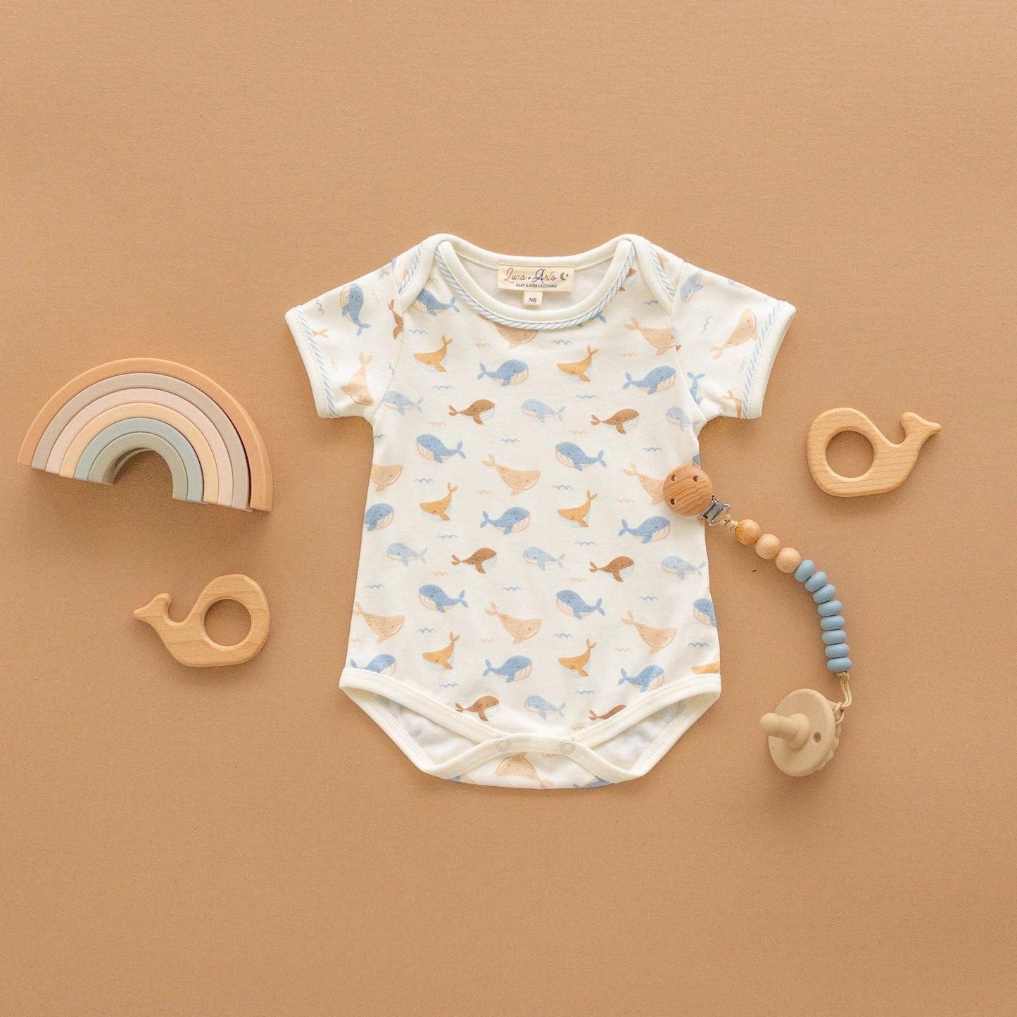 Magnolia Baby Whale Tales Lap Bodysuit - Ivory