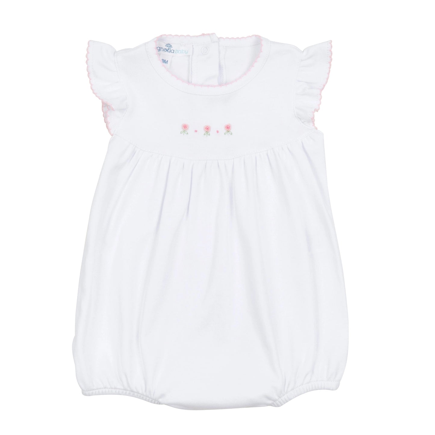 Magnolia Baby Juliette's Classics Bubble--White with Pink Flowers