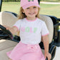 Bits and Bows Dog in Golf Cart Bow Baseball Hat--Pink