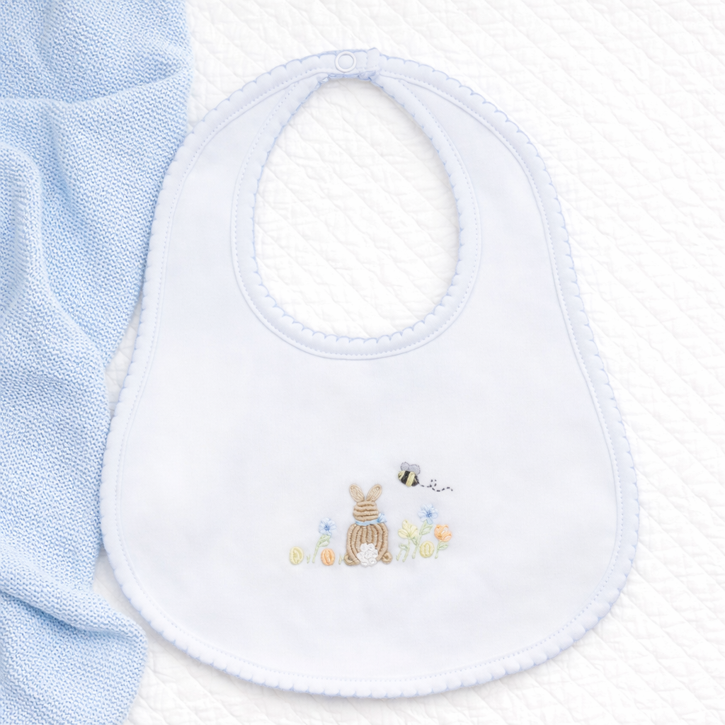 Magnolia Baby Bunny's Basket Bib - Light Blue