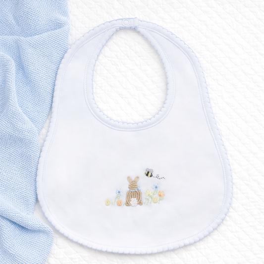 Magnolia Baby Bunny's Basket Bib - Light Blue