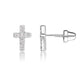 Sterling Silver Baptism Cross CZ Earrings Baby Baptism Gift
