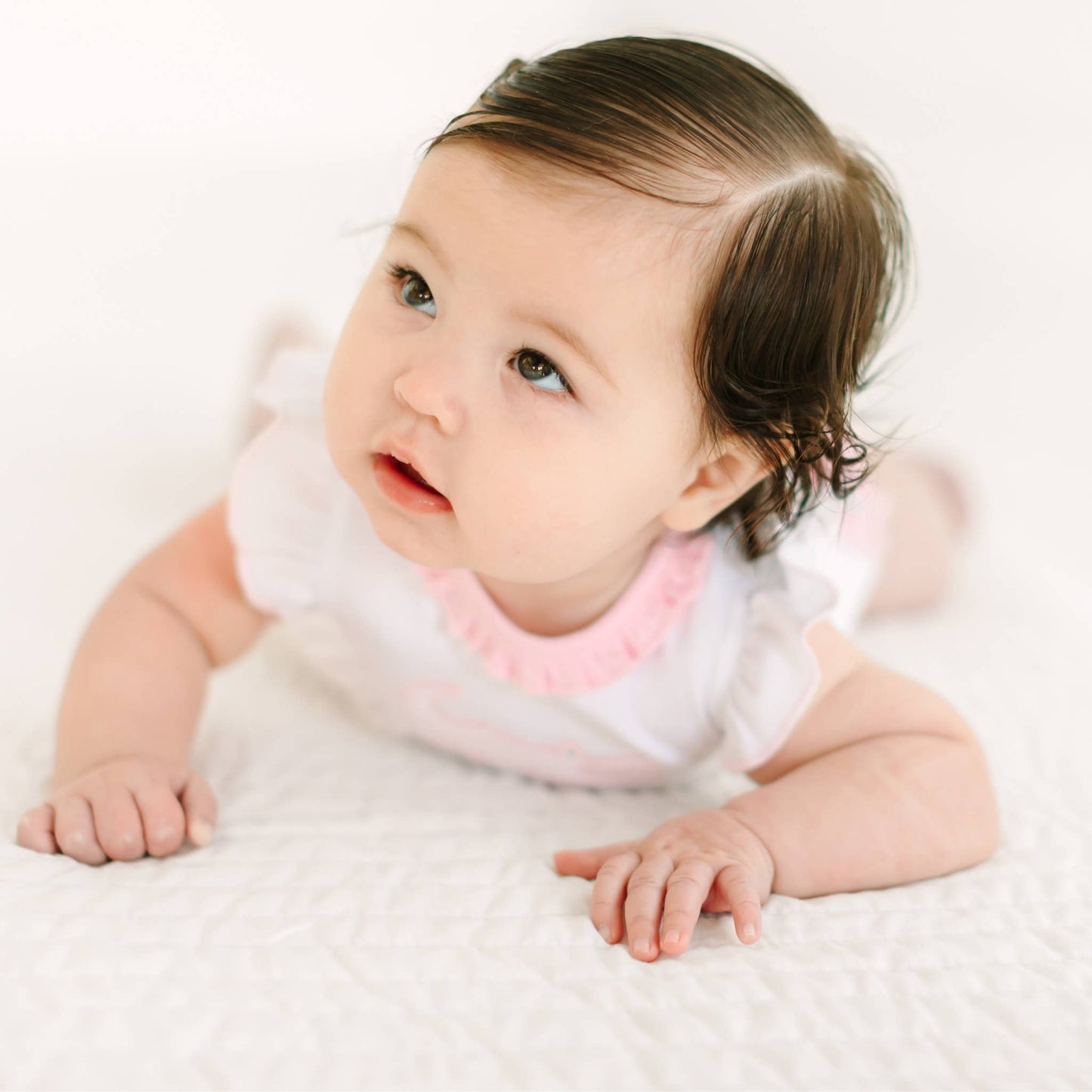 Magnolia Baby Gator Applique Ruffle Bubble - Pink