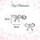 Girls Sterling Silver Pink Bow Screw Back Earrings for Kids
