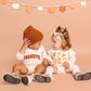 Sweet Wink Thankful Patch Varsity Thanksgiving Long Sleeve Romper Baby