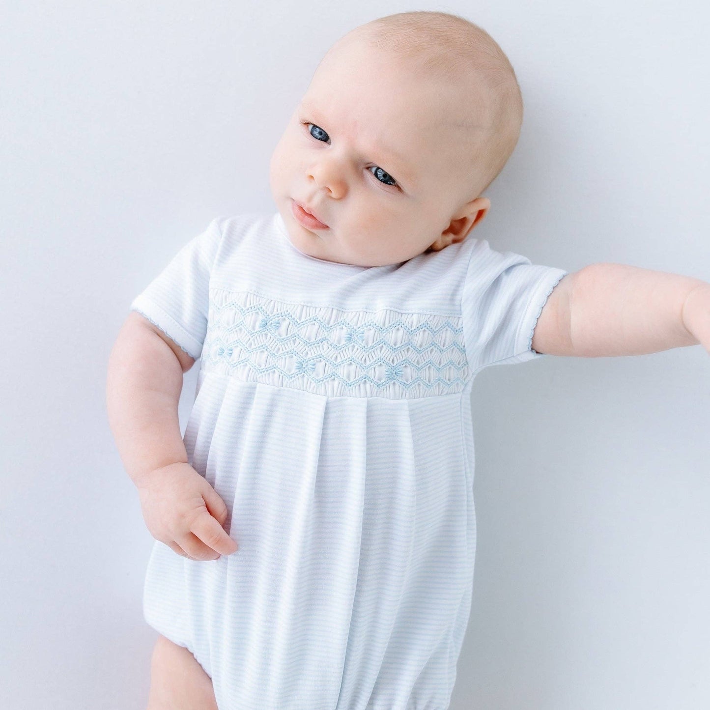 Magnolia Baby Jacob Smocked Bubble - Light Blue