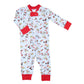 Magnolia Baby Yappy Christmas Blue Zipper Pajamas