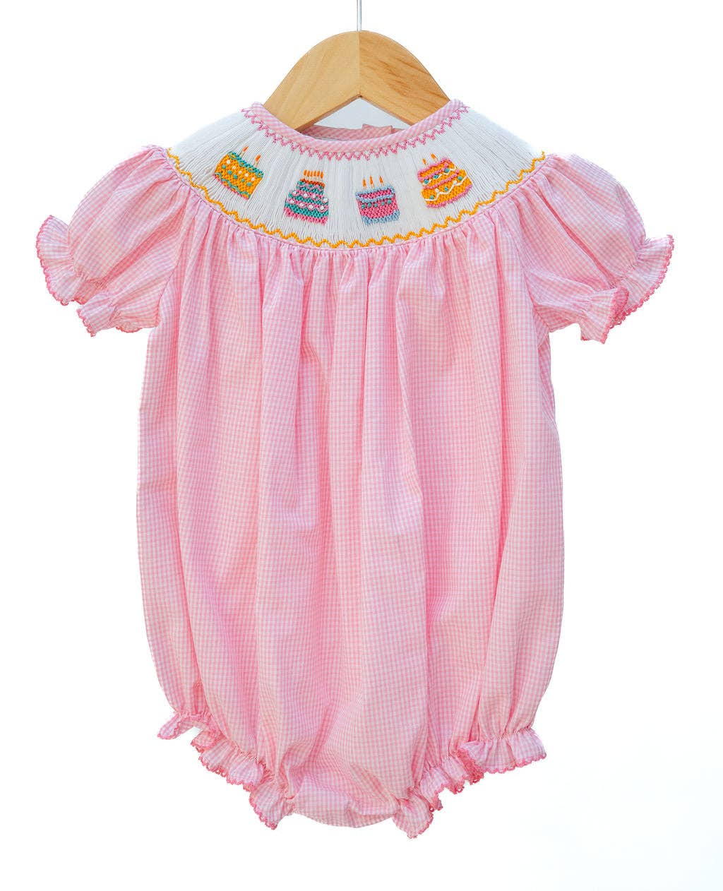 Ruth and Ralph Pink Birthday Cakes Smocked Birdie Bubble