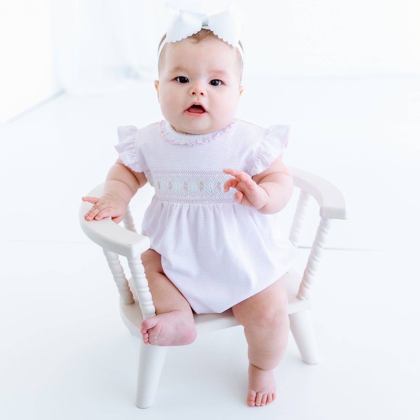Magnolia Baby Julia Smocked Bubble - Pink